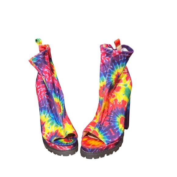 Liliana colorful peep toe heel size 10 - Picture 2 of 8